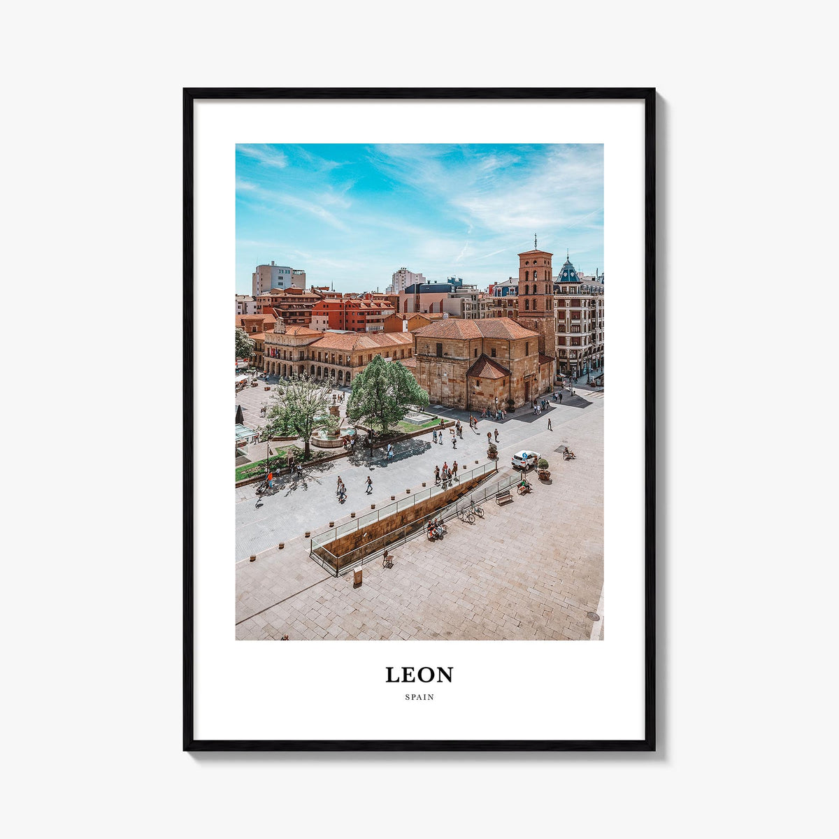 León no. 1 colorful classic poster of Spain – vertical wall art, unframed print shown in interior mockup
