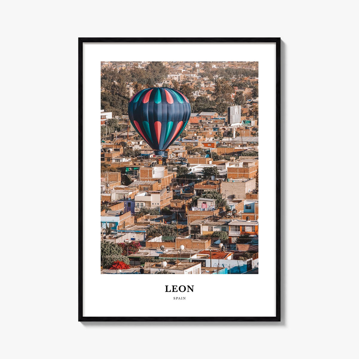 León no. 2 colorful classic poster of Spain – vertical wall art, unframed print shown in interior mockup