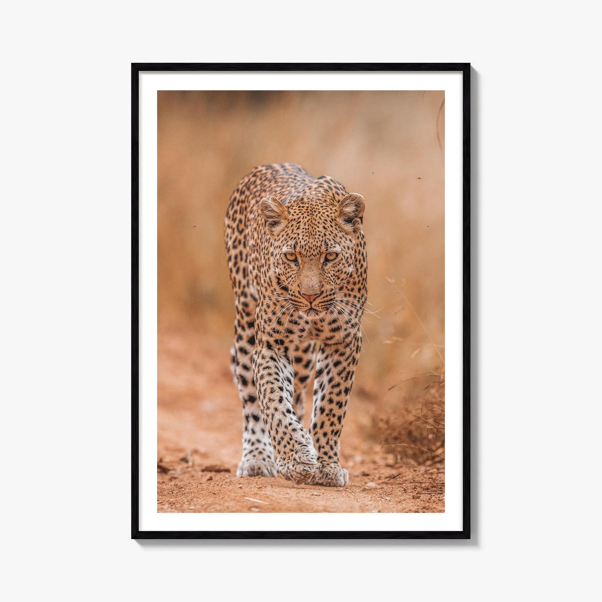 Leopard no. 2 colorful photo poster – vertical wall art, unframed print shown in interior mockup
