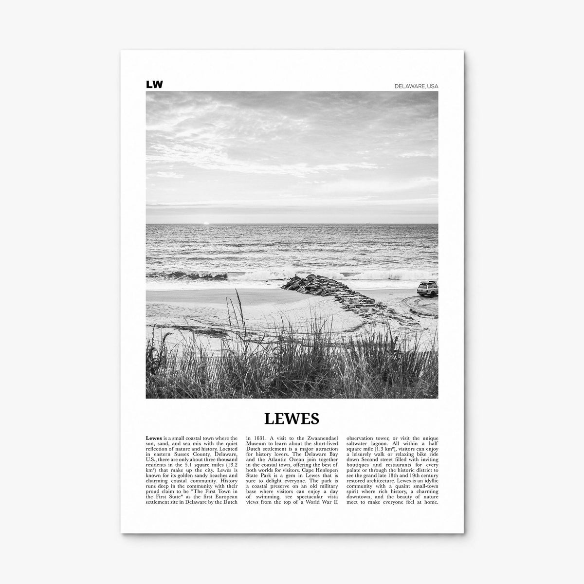 Lewes Newspaper Poster, print only (unframed)