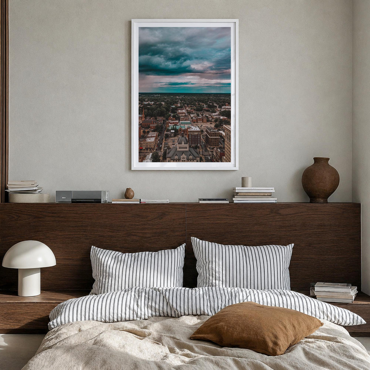 Lexington, Kentucky no. 1 colorful photo poster of Kentucky, USA – vertical wall art in white wood frame with white border, h