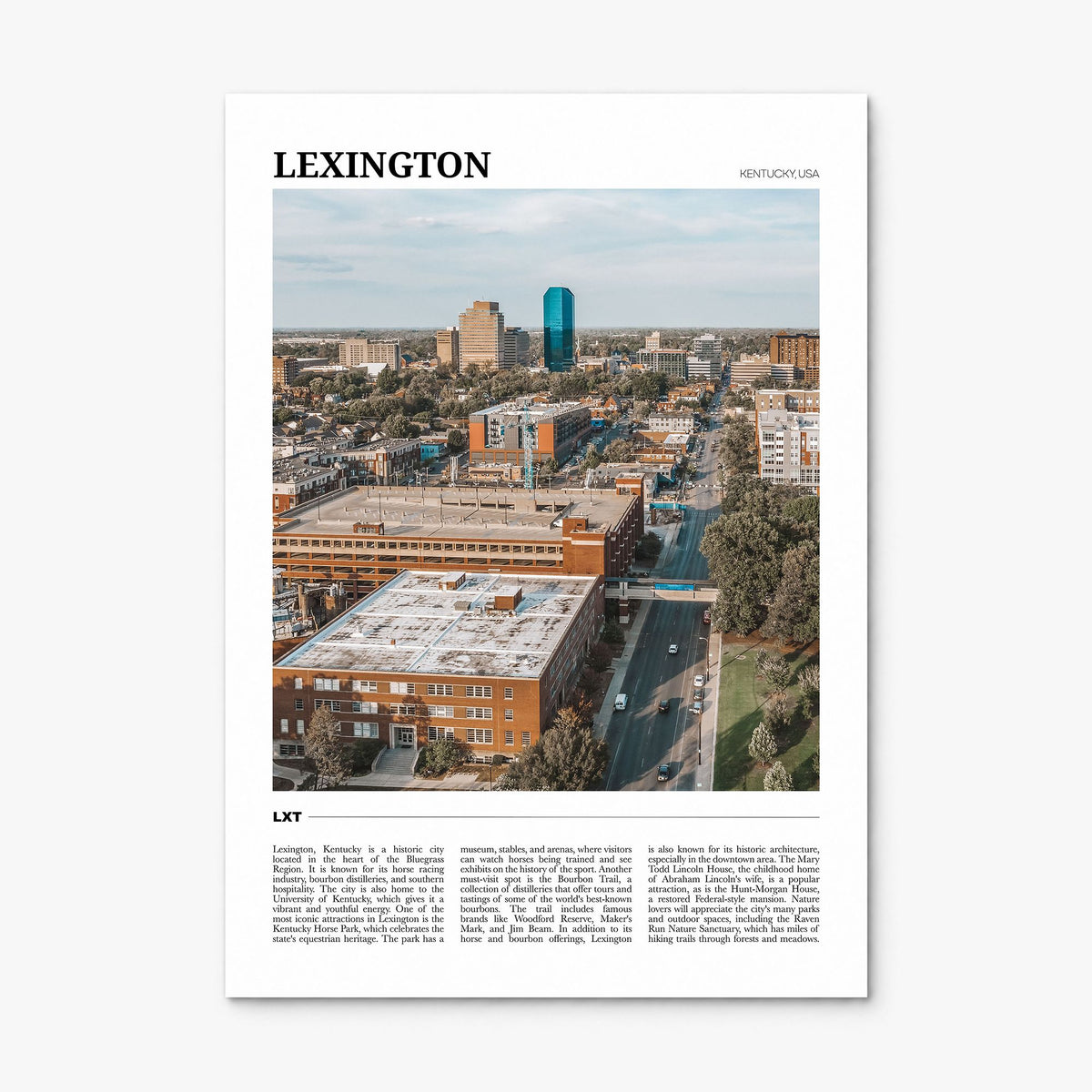 Lexington, Kentucky Travel Poster, print only (unframed)