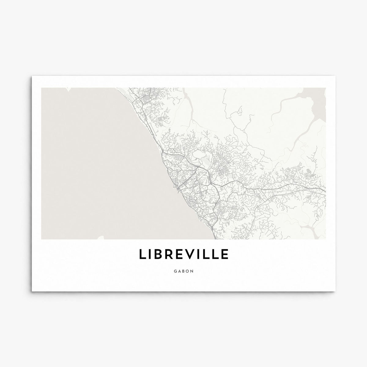 Libreville Map Poster, print only (unframed)