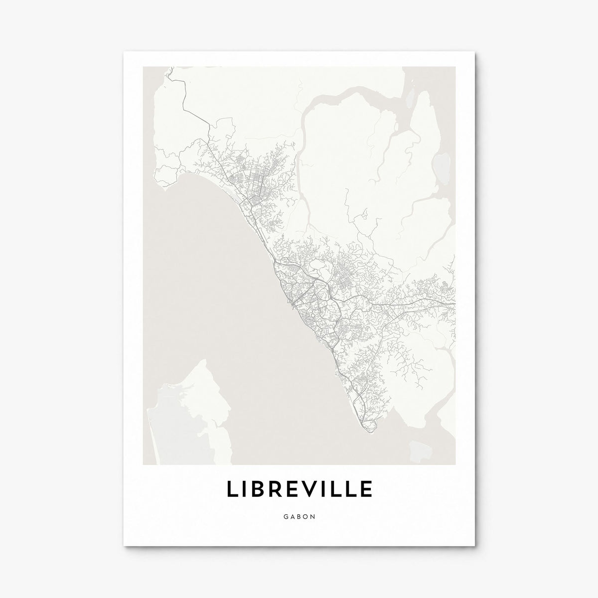 Libreville Map Poster, print only (unframed)