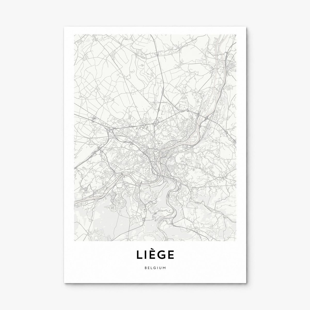 Liège Map Poster, print only (unframed)