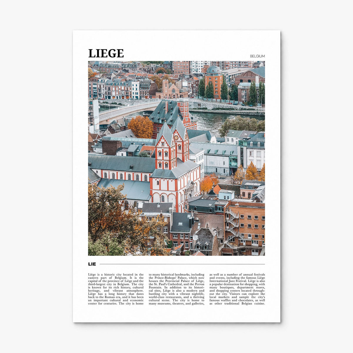 Liège Travel Poster, print only (unframed)