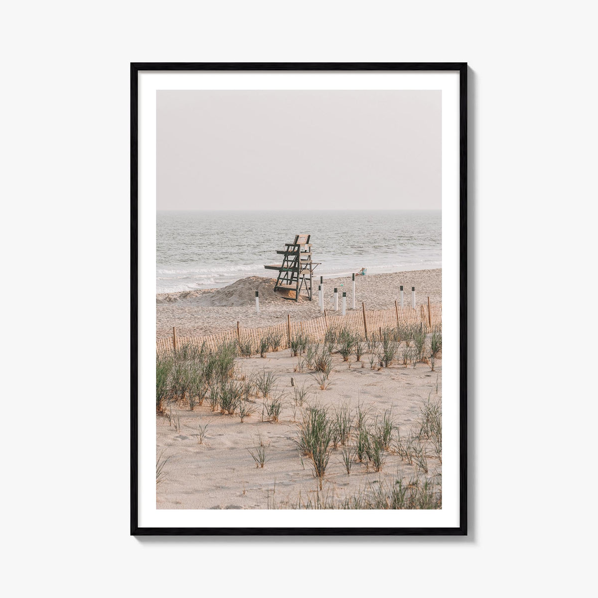 Lifeguard Stand no. 5 colorful photo poster – vertical wall art, unframed print shown in interior mockup