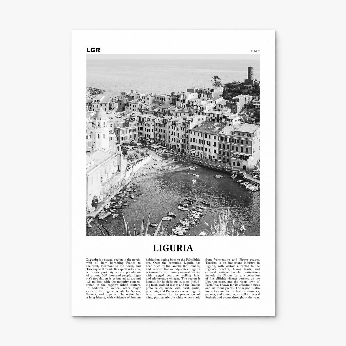 Liguria Newspaper Poster, print only (unframed)