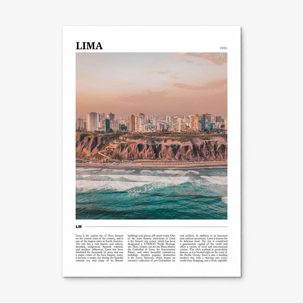 Lima Travel Poster, print only (unframed)