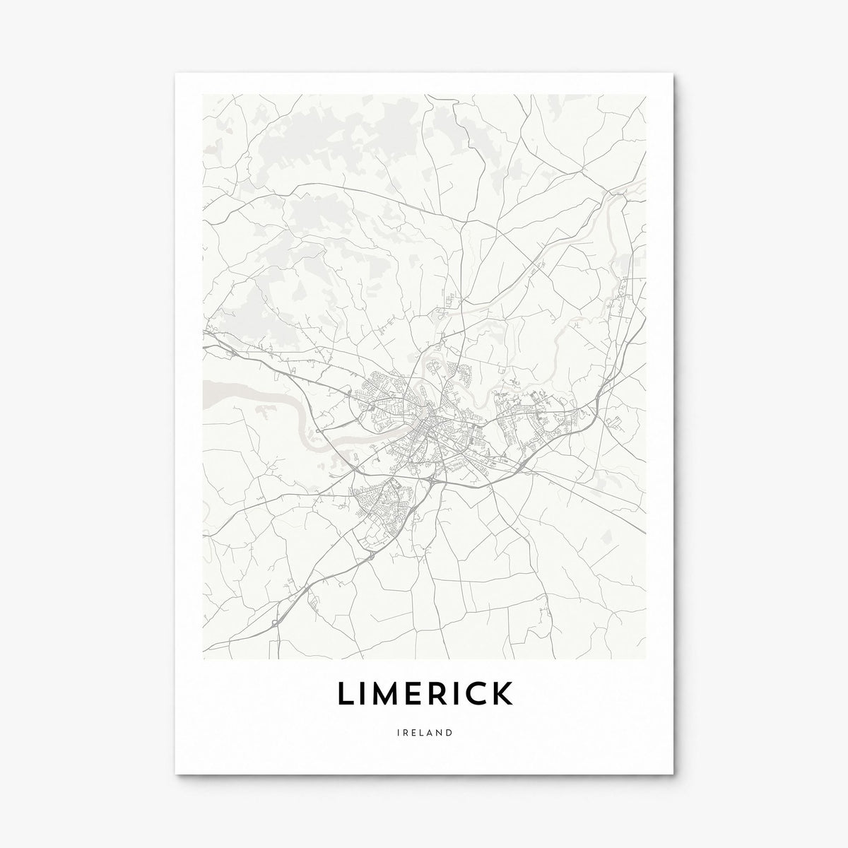 Limerick Map Poster, print only (unframed)