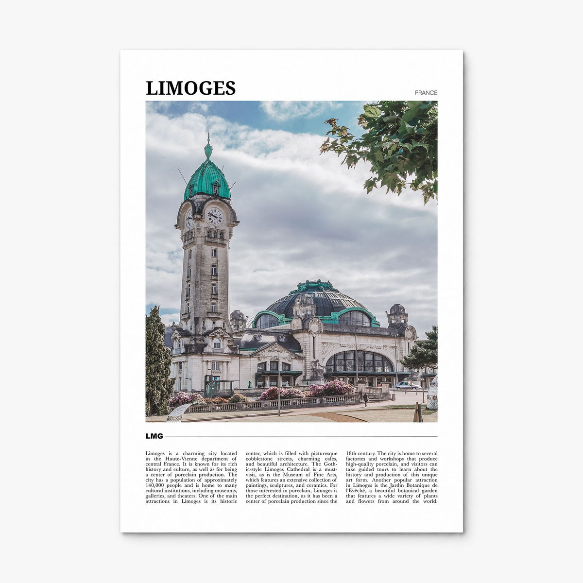 Limoges Travel Poster, print only (unframed)