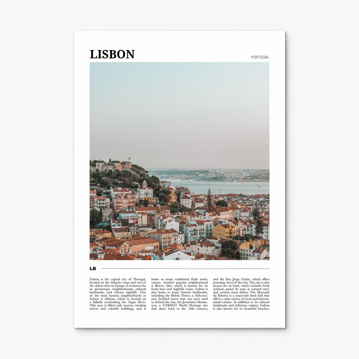 Lisbon Travel Poster, print only (unframed)