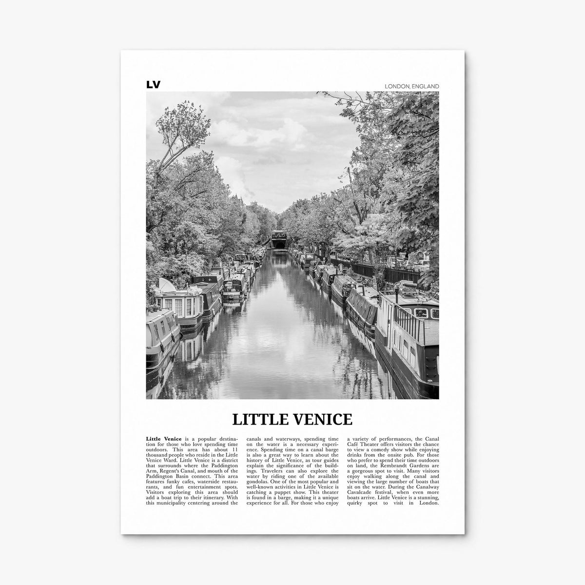 Little Venice, London Newspaper Poster, print only (unframed)