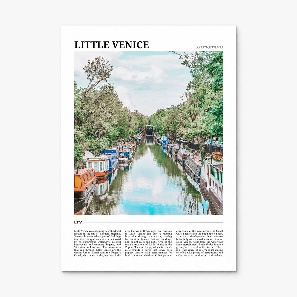Little Venice, London Travel Poster, print only (unframed)