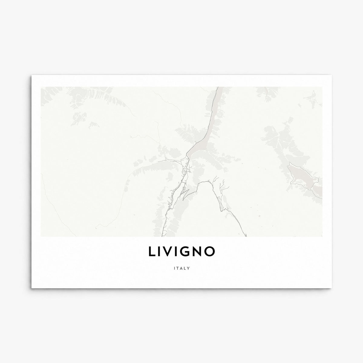 Livigno Map Poster, print only (unframed)
