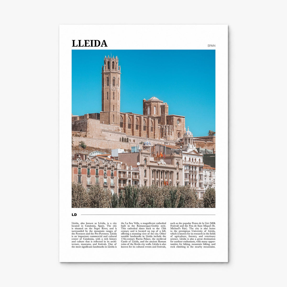 Lleida Travel Poster, print only (unframed)