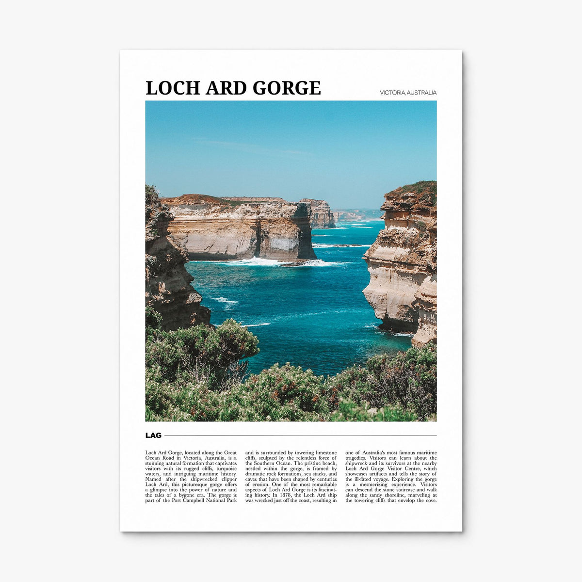 Loch Ard Gorge Travel Poster, print only (unframed)