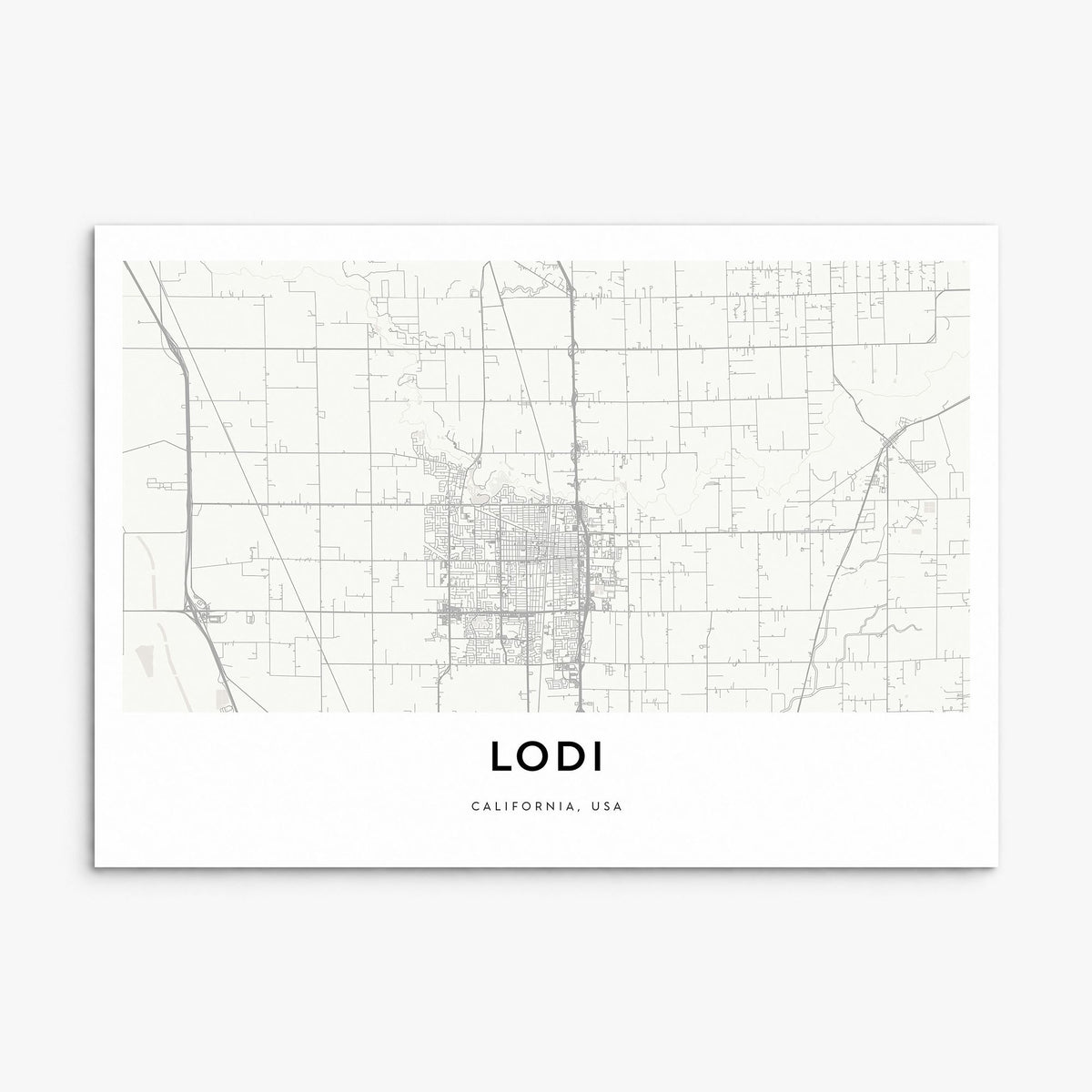 Lodi Map Poster, print only (unframed)