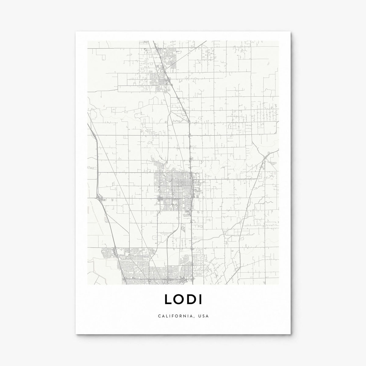 Lodi Map Poster, print only (unframed)
