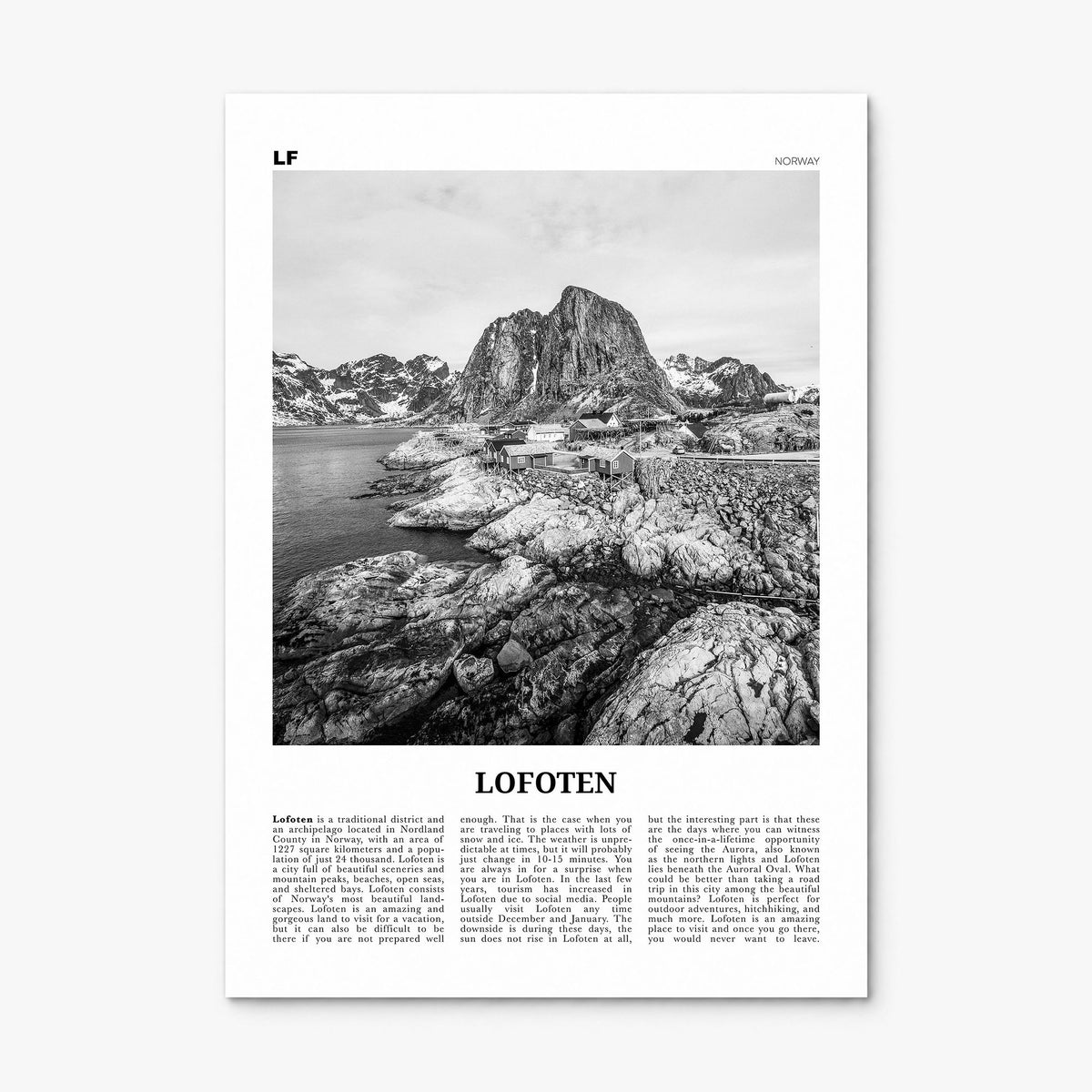 Lofoten Newspaper Poster, print only (unframed)