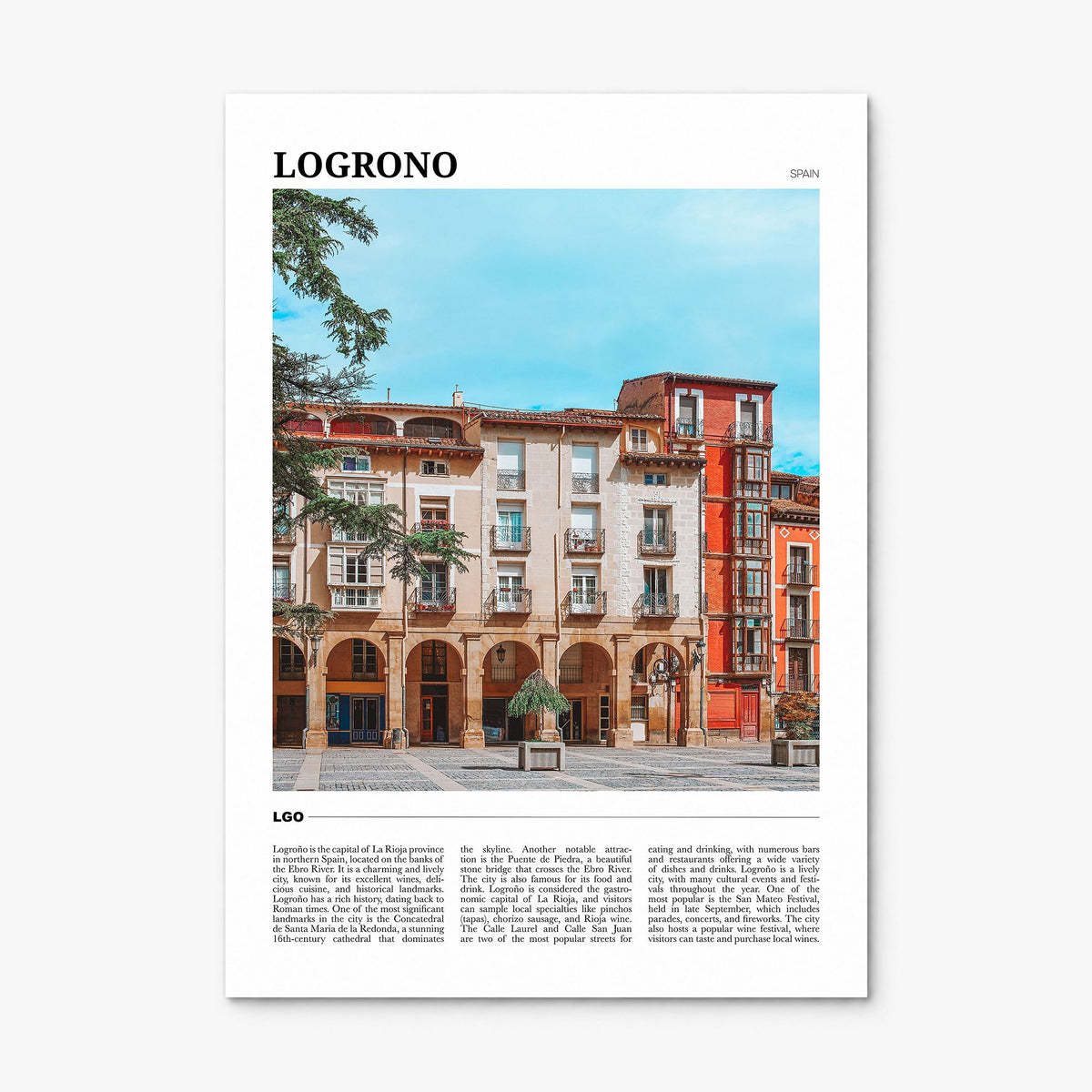 Logroño Travel Poster, print only (unframed)