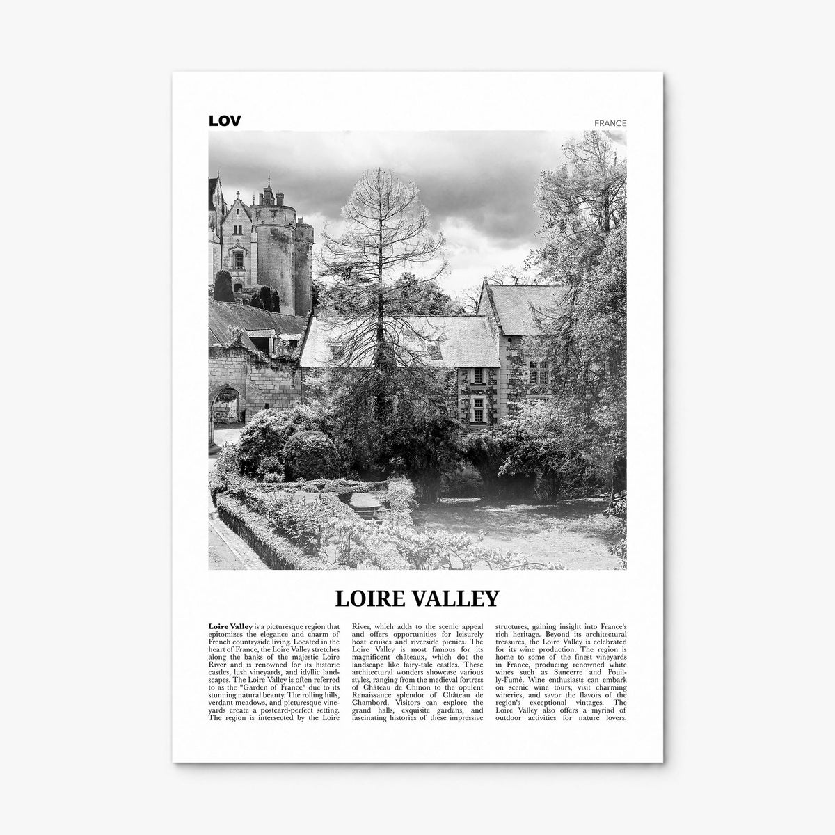 Loire Valley Newspaper Poster, print only (unframed)