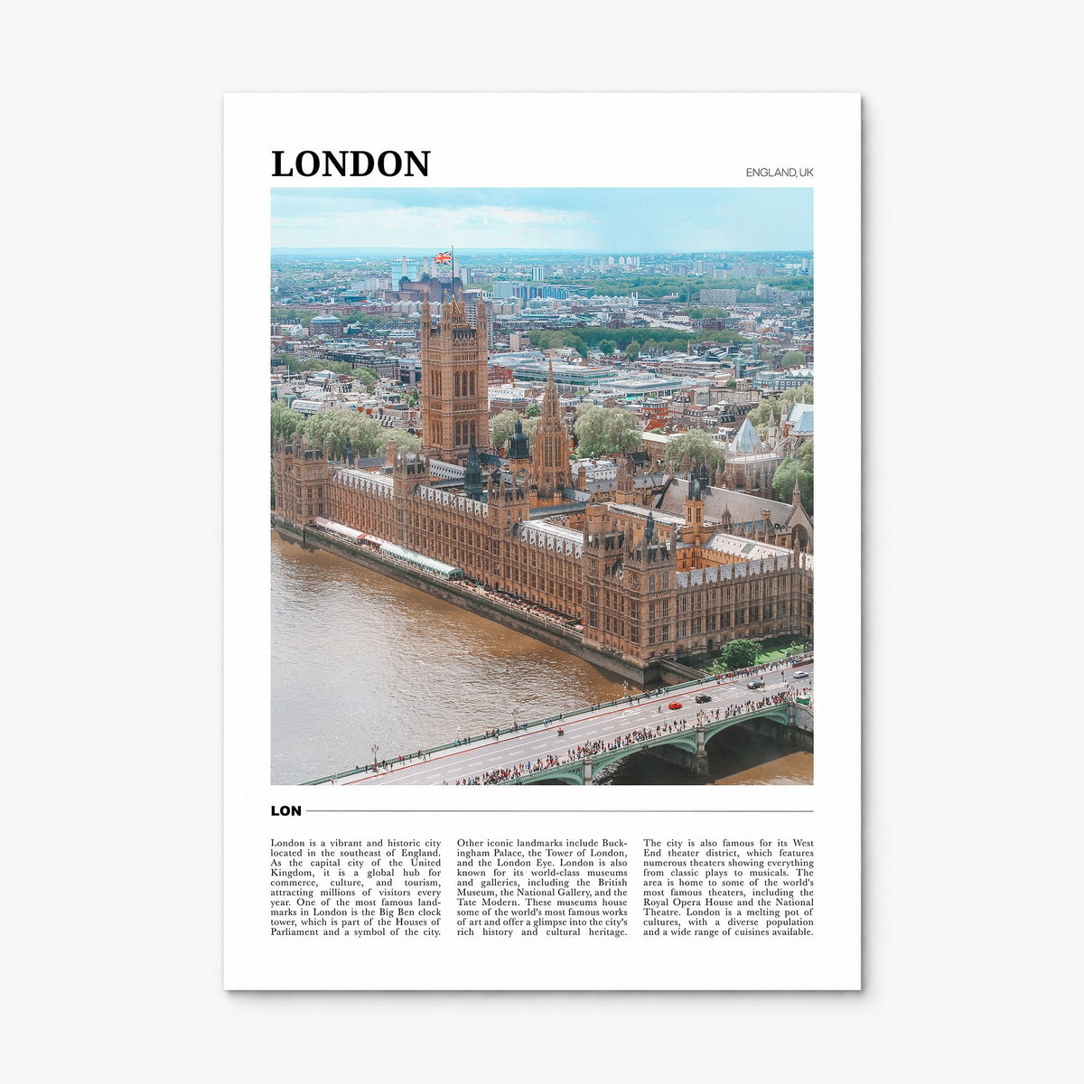 London Travel No 3 Poster, print only (unframed)