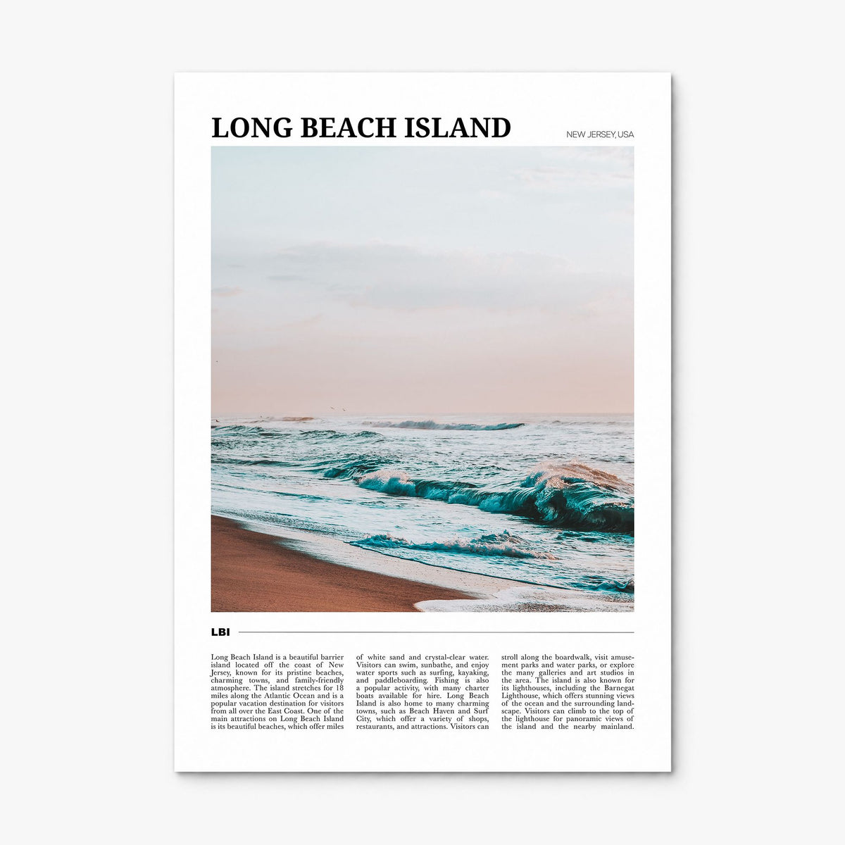 Long Beach Island Travel No 1 Poster, print only (unframed)