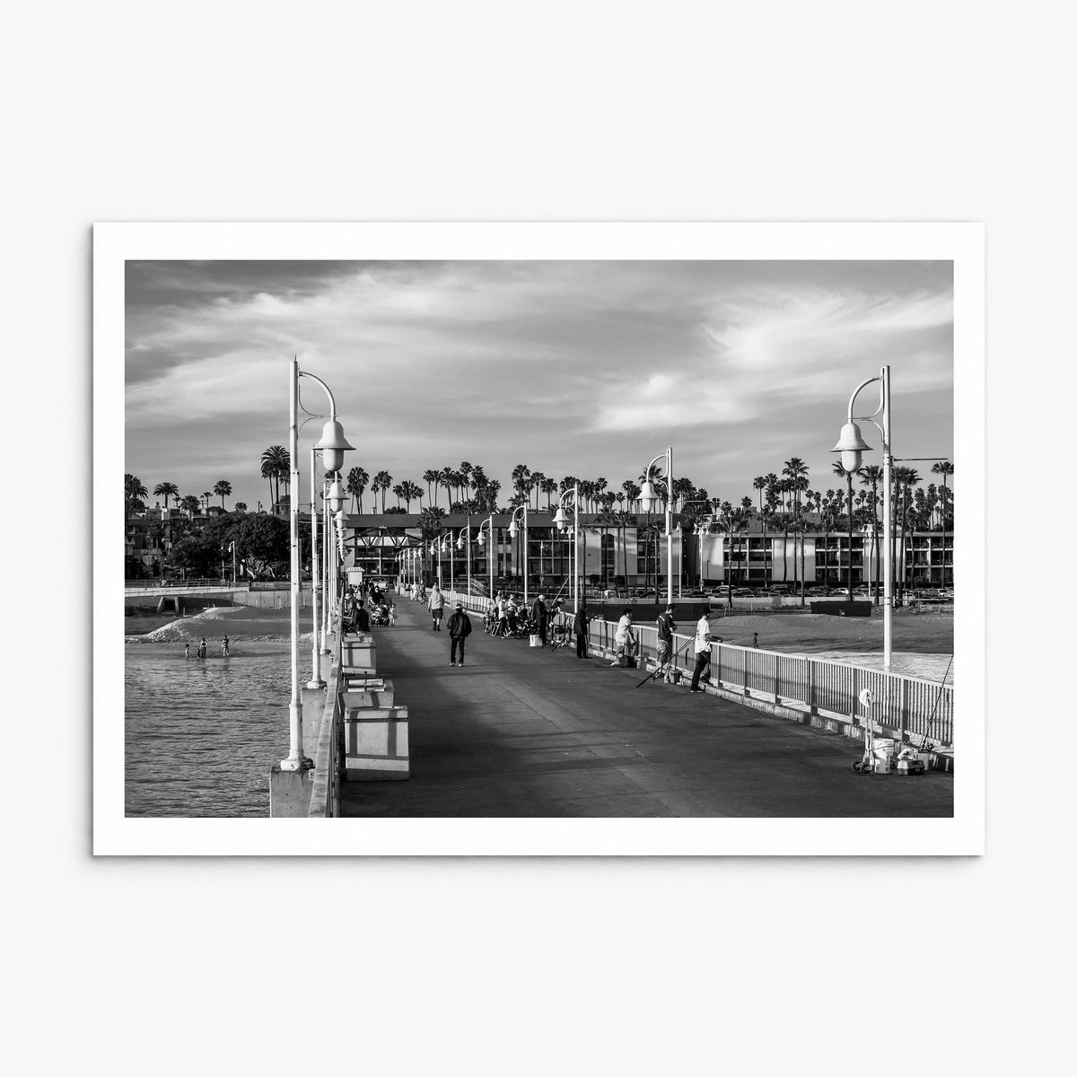 Long Beach Photo Poster, print only (unframed), white border