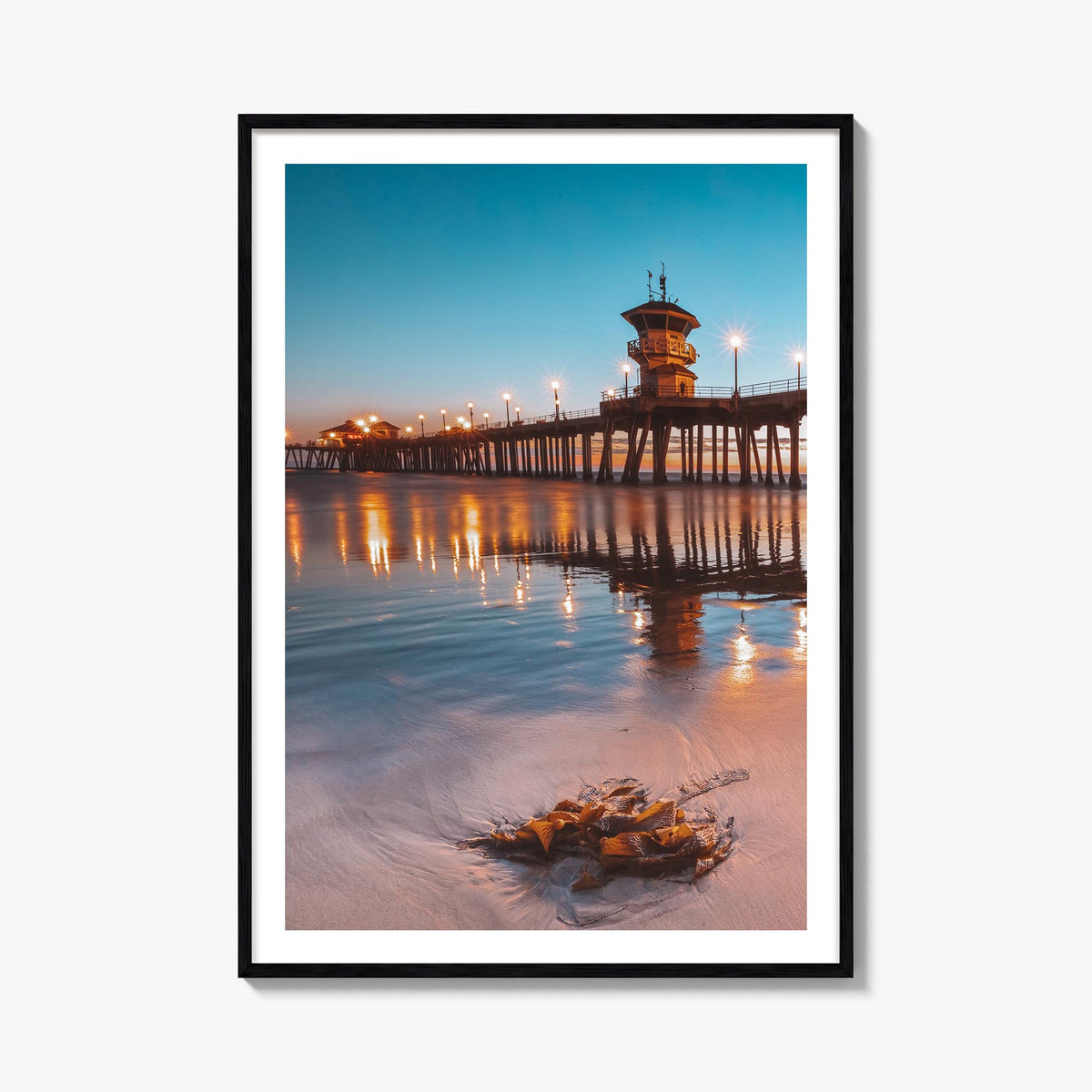 Long Beach no. 2 colorful photo poster of California, USA – vertical wall art, unframed print shown in interior mockup
