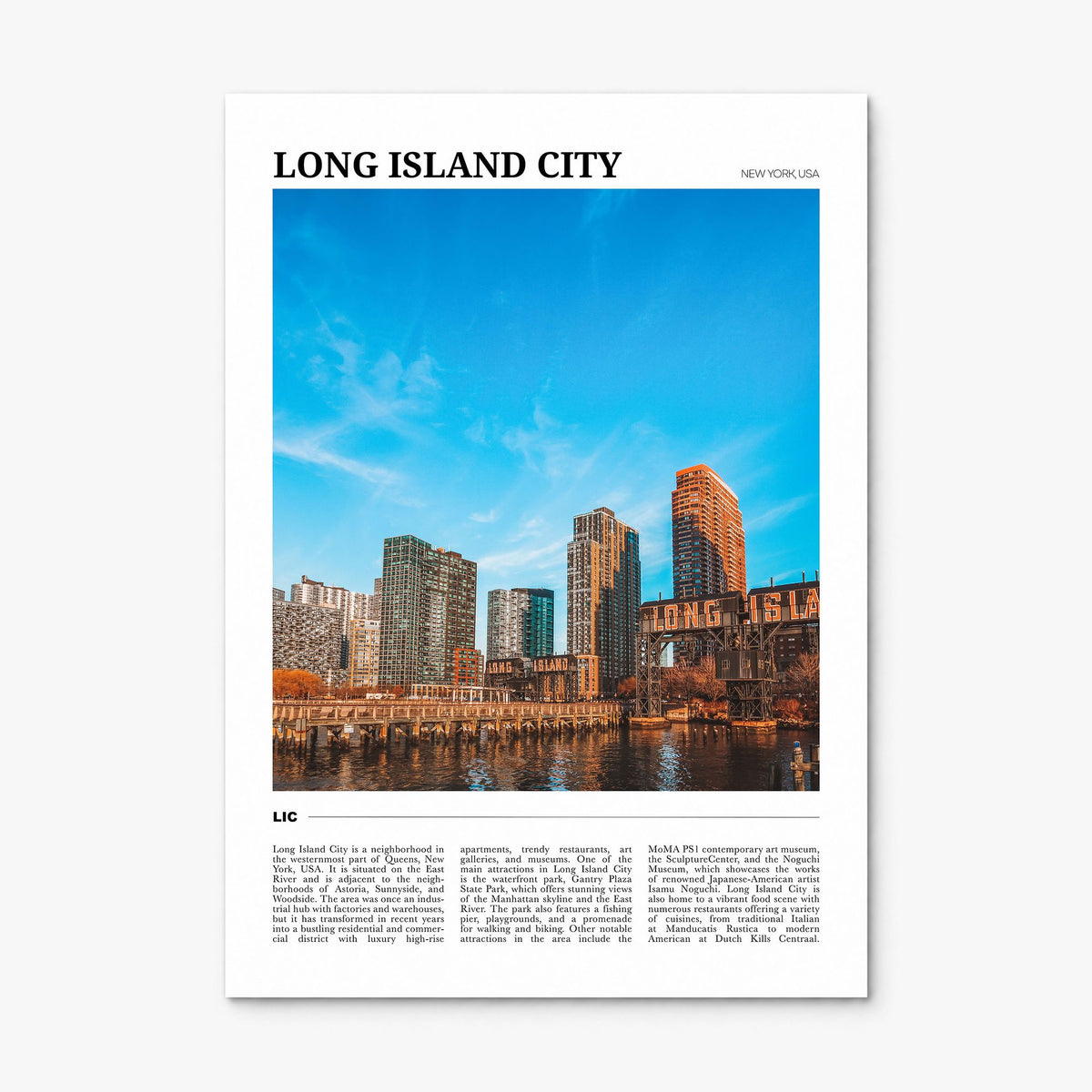 Long Island City Travel Poster, print only (unframed)