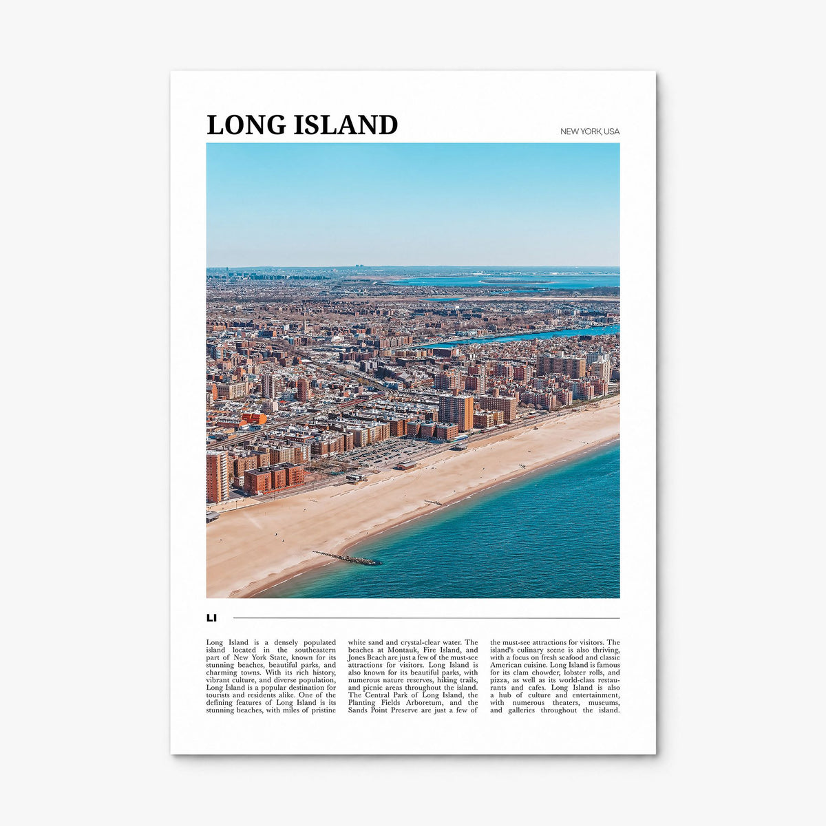 Long Island Travel No 1 Poster, print only (unframed)