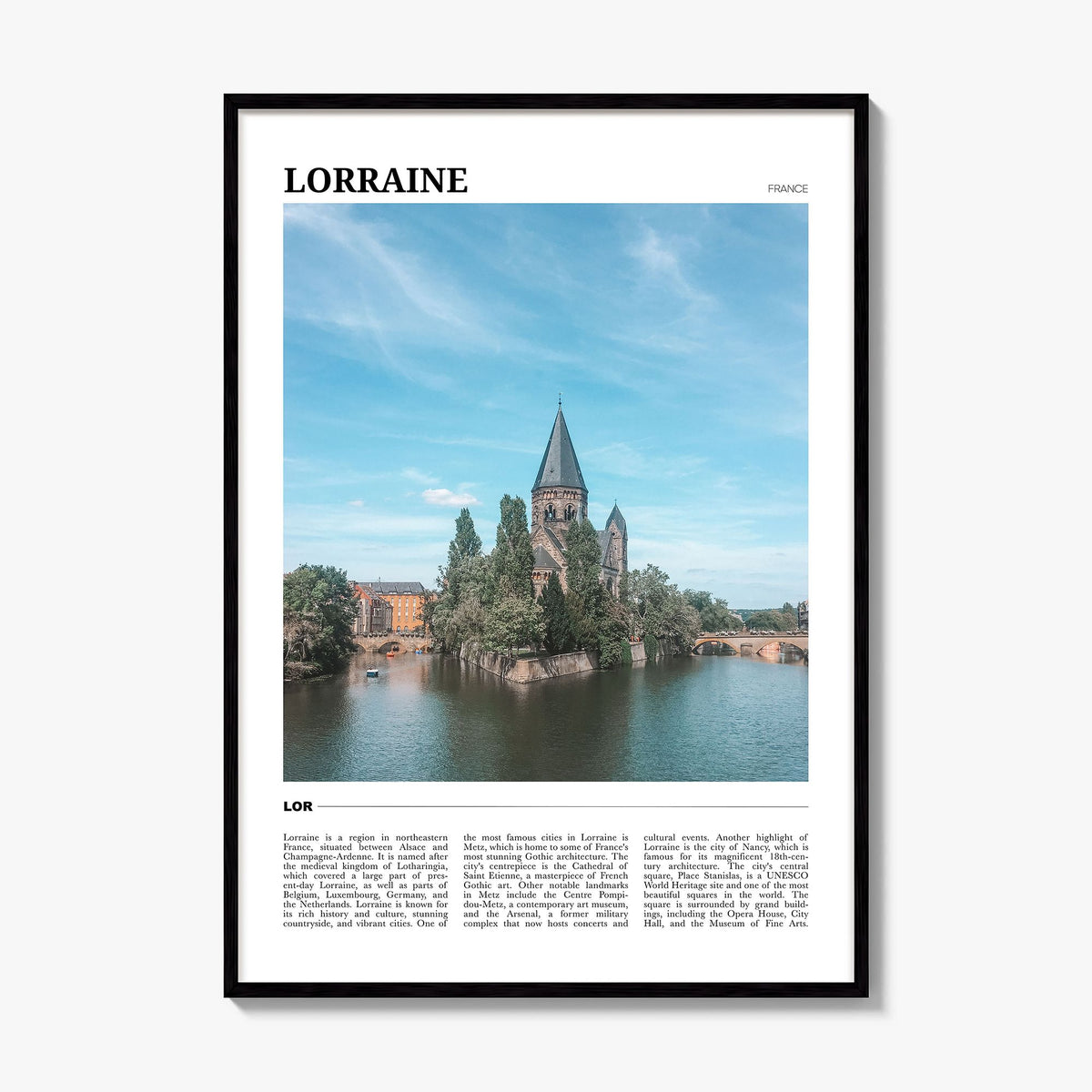 Lorraine Travel Poster, framed poster mockup