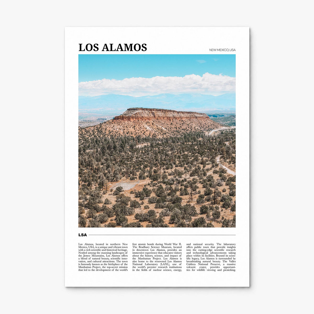 Los Alamos Travel Poster, print only (unframed)
