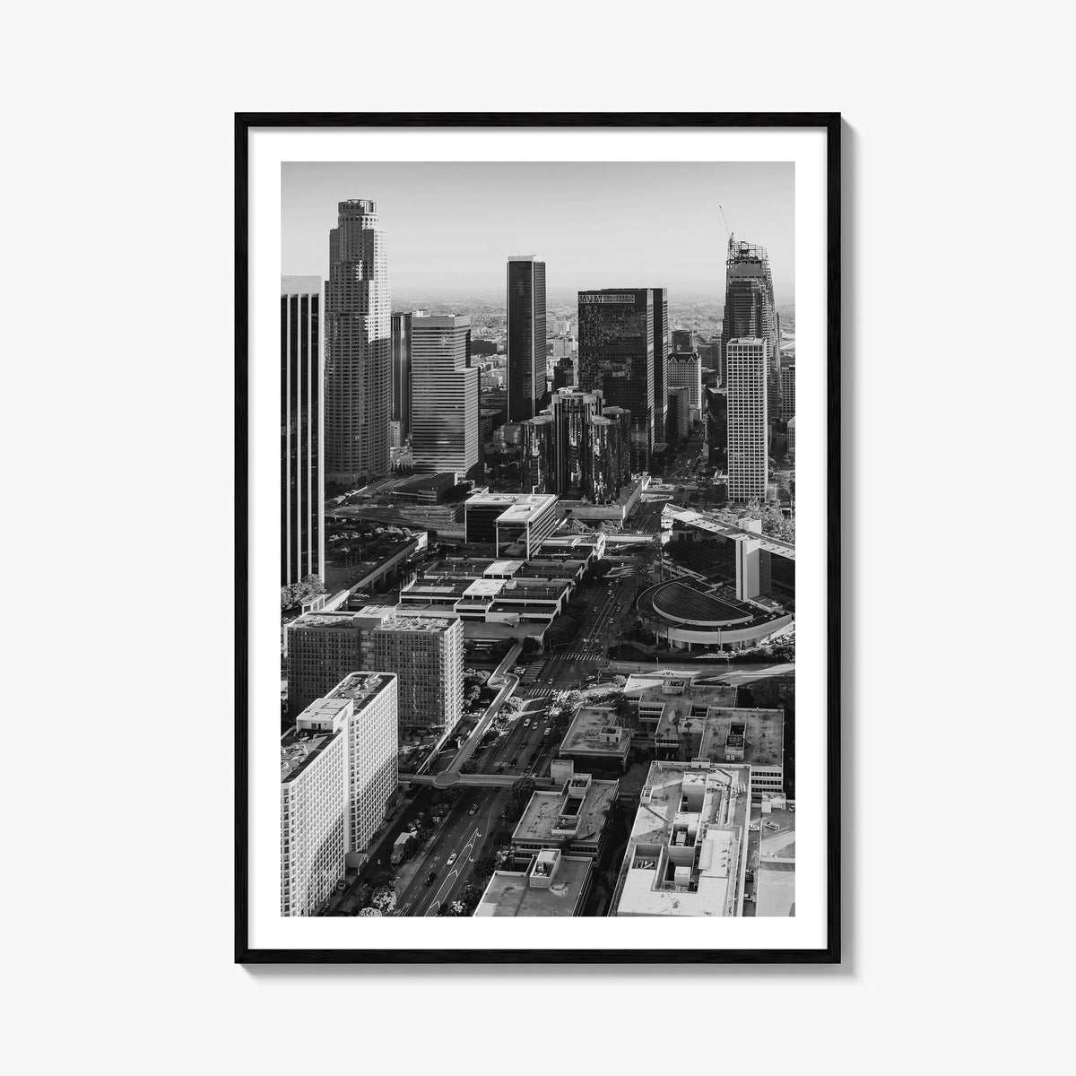Los Angeles no. 3 black & white photo poster of California, USA – vertical wall art, unframed print shown in interior mockup