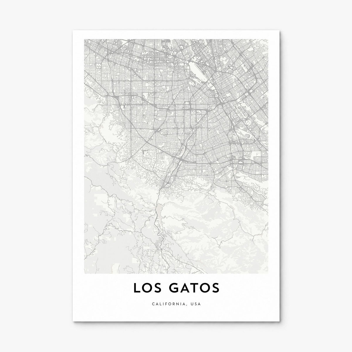 Los Gatos Map Poster, print only (unframed)