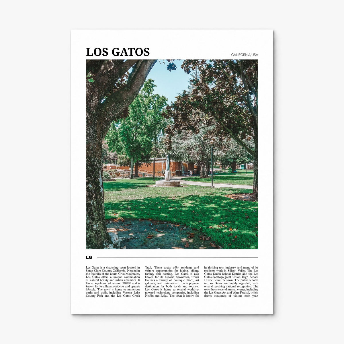 Los Gatos Travel Poster, print only (unframed)