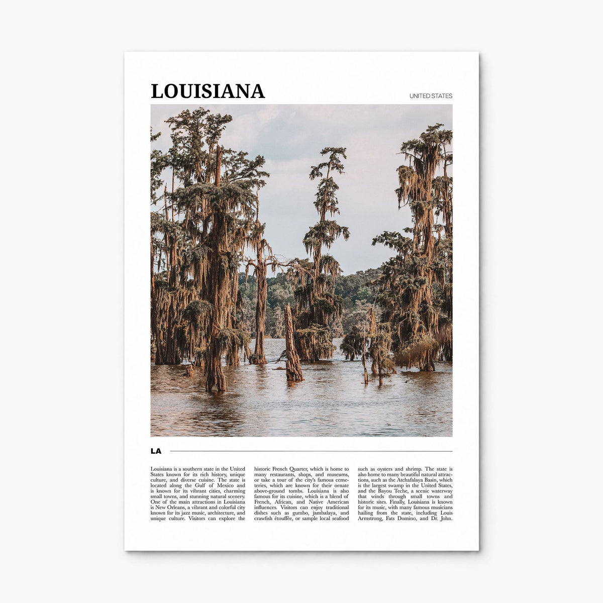 Louisiana Travel Poster, print only (unframed)