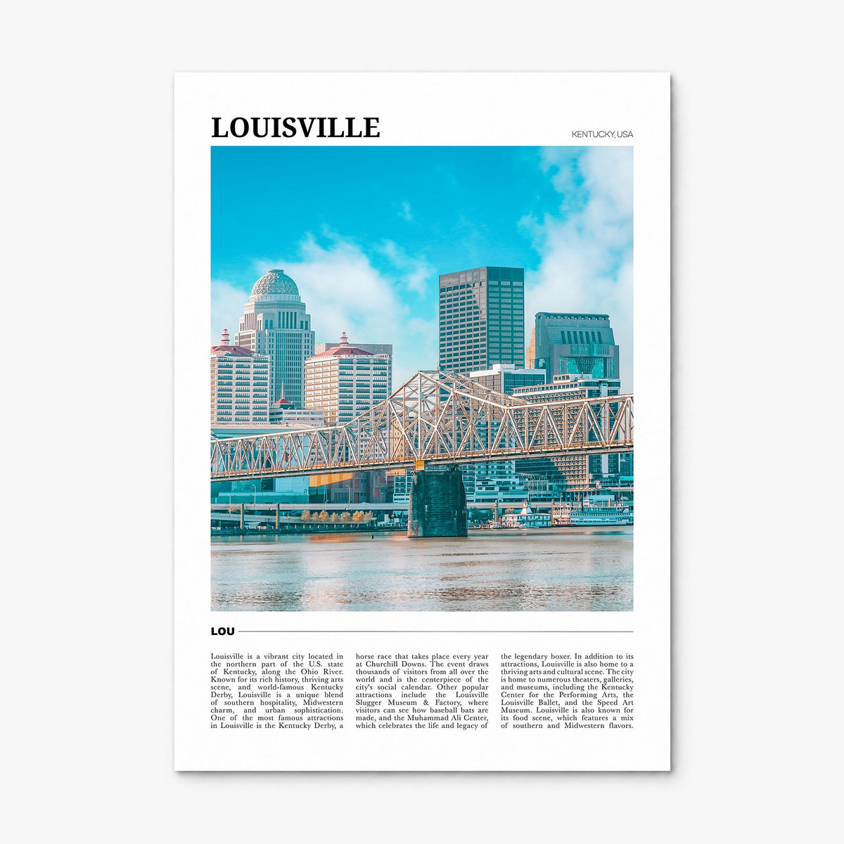 Louisville Travel Poster, print only (unframed)