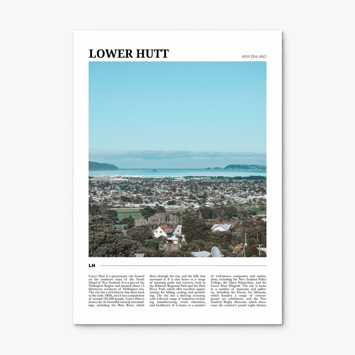 Lower Hutt Travel Poster, print only (unframed)
