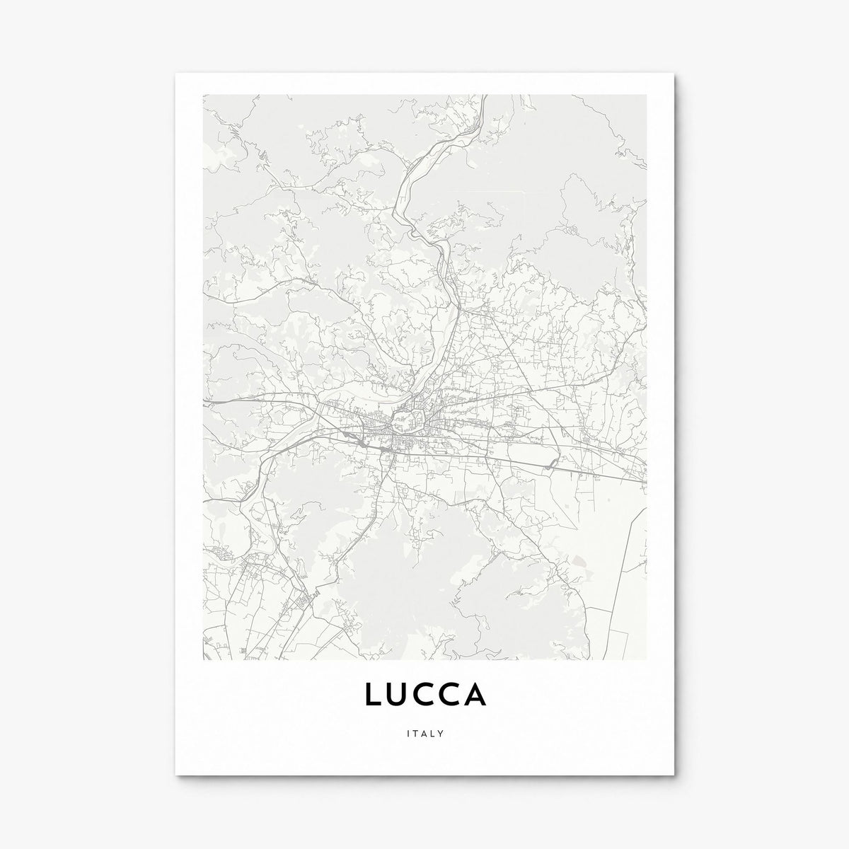 Lucca Map Poster, print only (unframed)