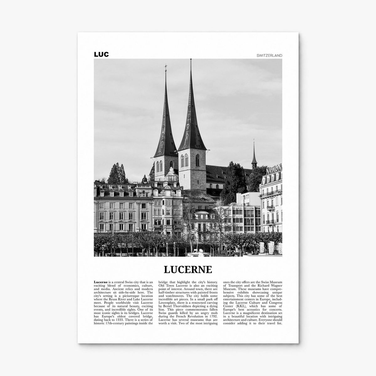 Lucerne Newspaper Poster, print only (unframed)