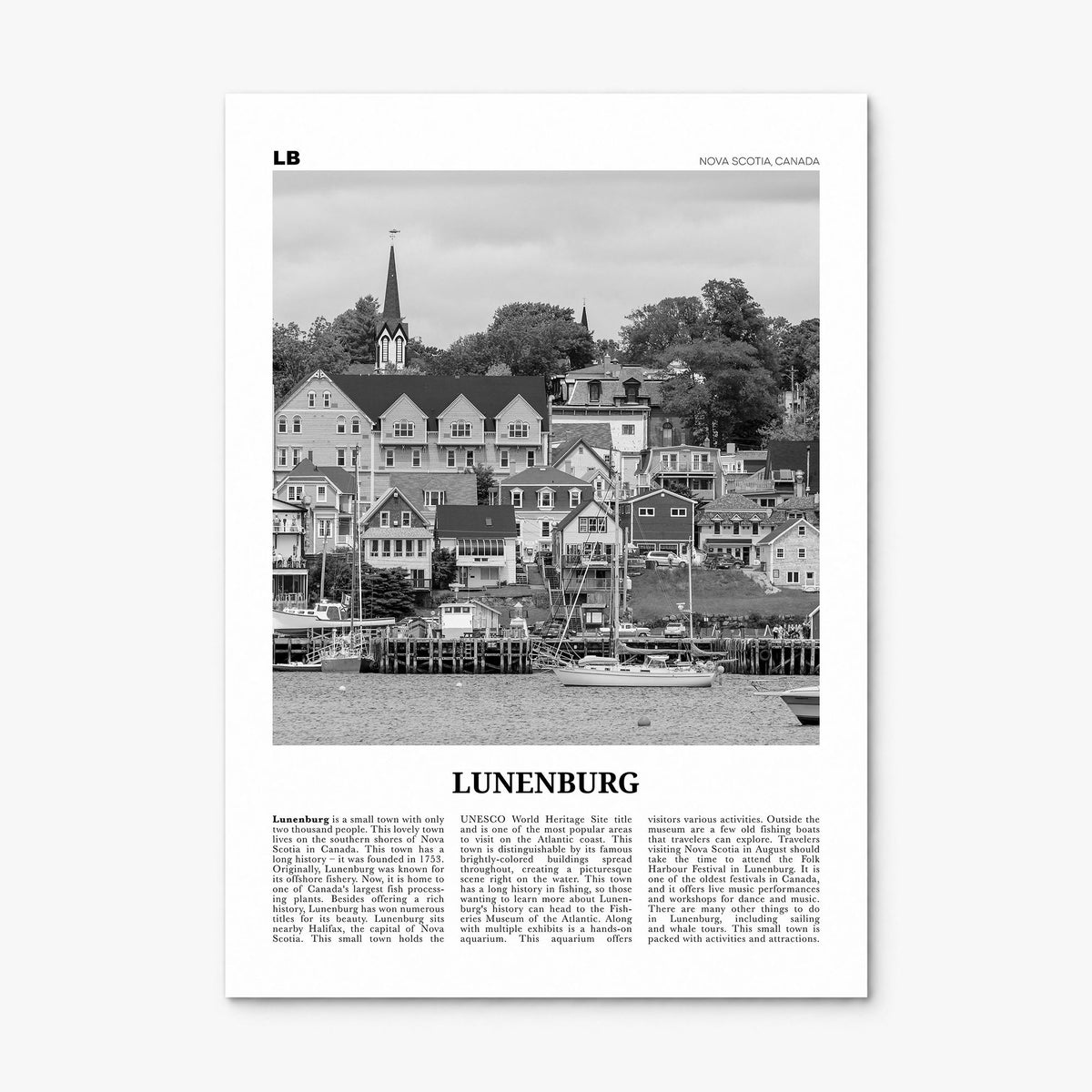 Lunenburg Newspaper Poster, print only (unframed)