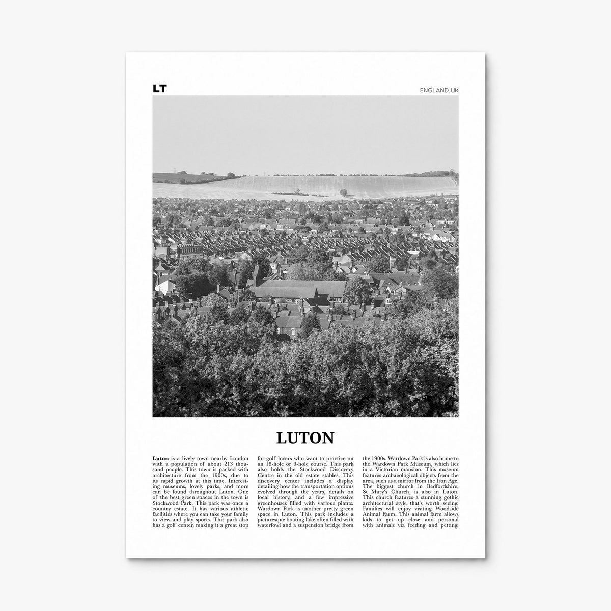 Luton Newspaper Poster, print only (unframed)