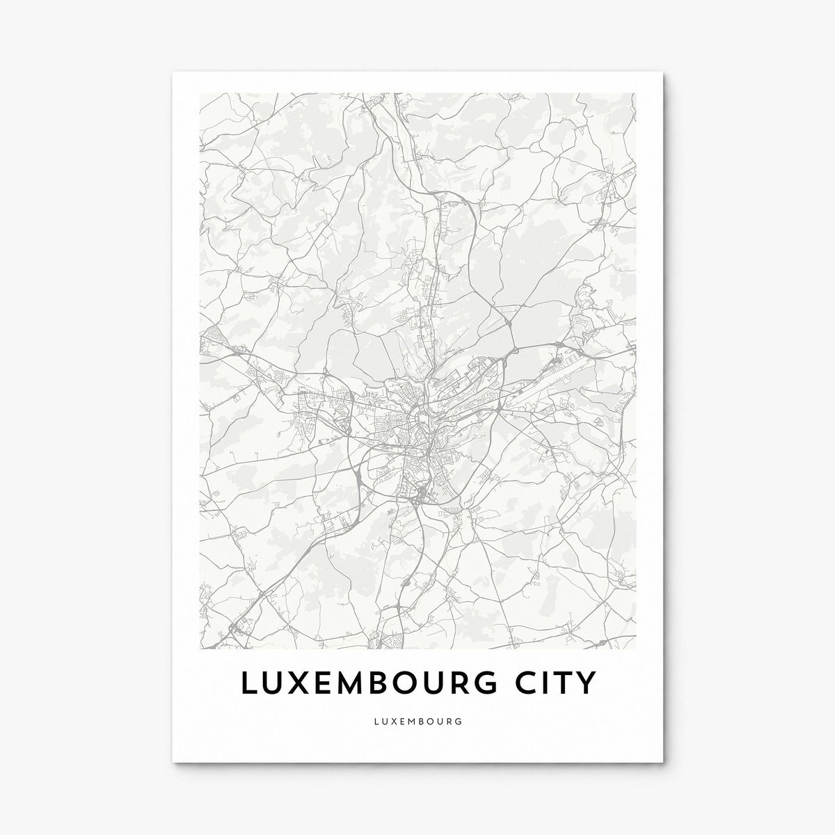 Luxembourg City Map Poster, print only (unframed)