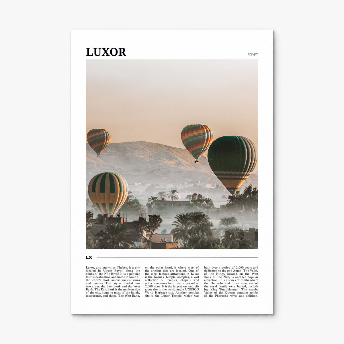 Luxor Travel Poster, print only (unframed)