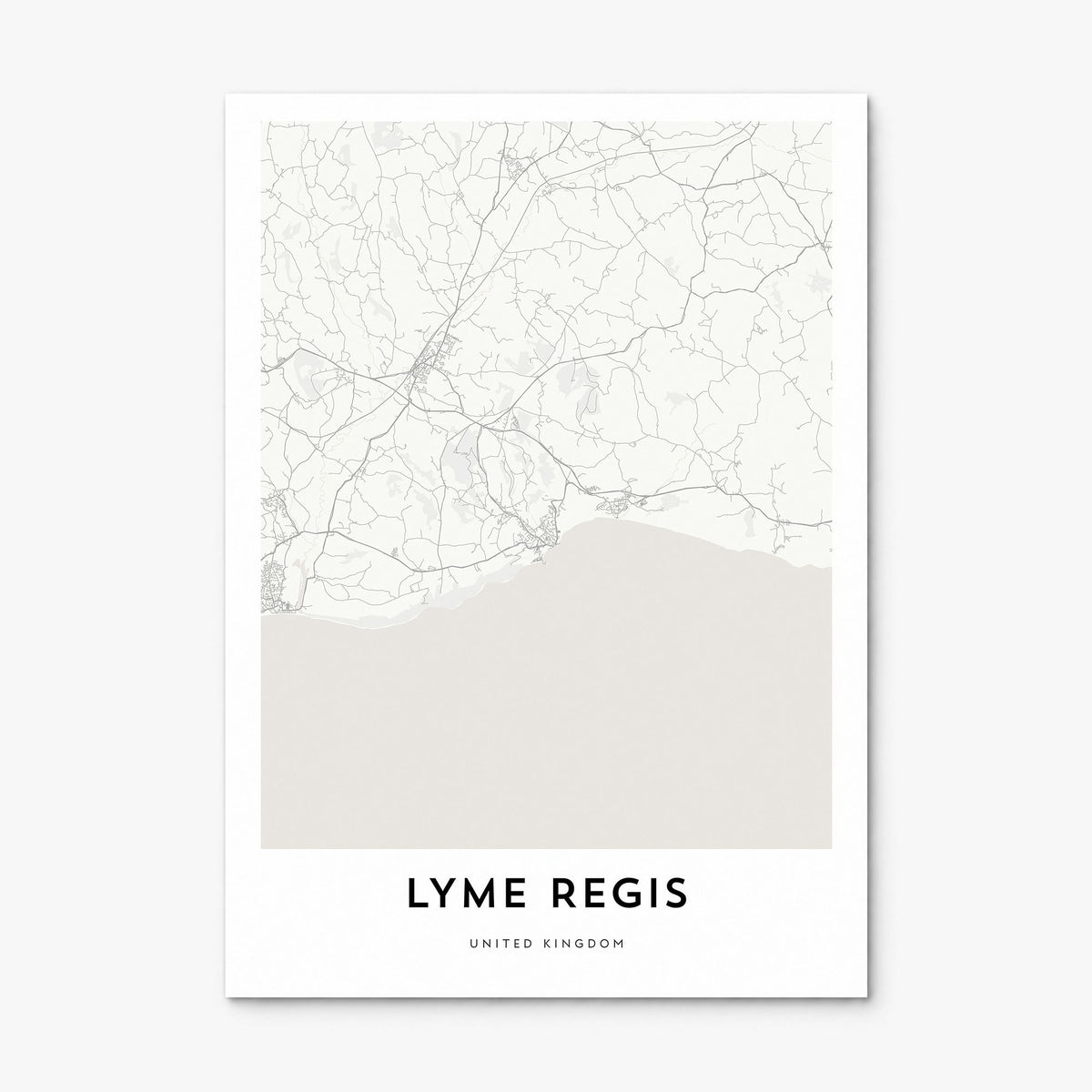 Lyme Regis Map Poster, print only (unframed)