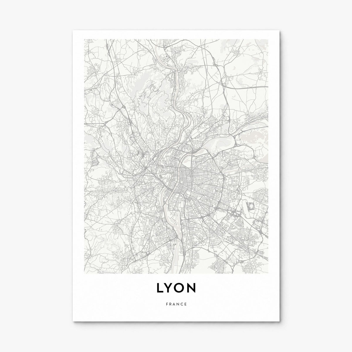 Lyon Map Poster, print only (unframed)