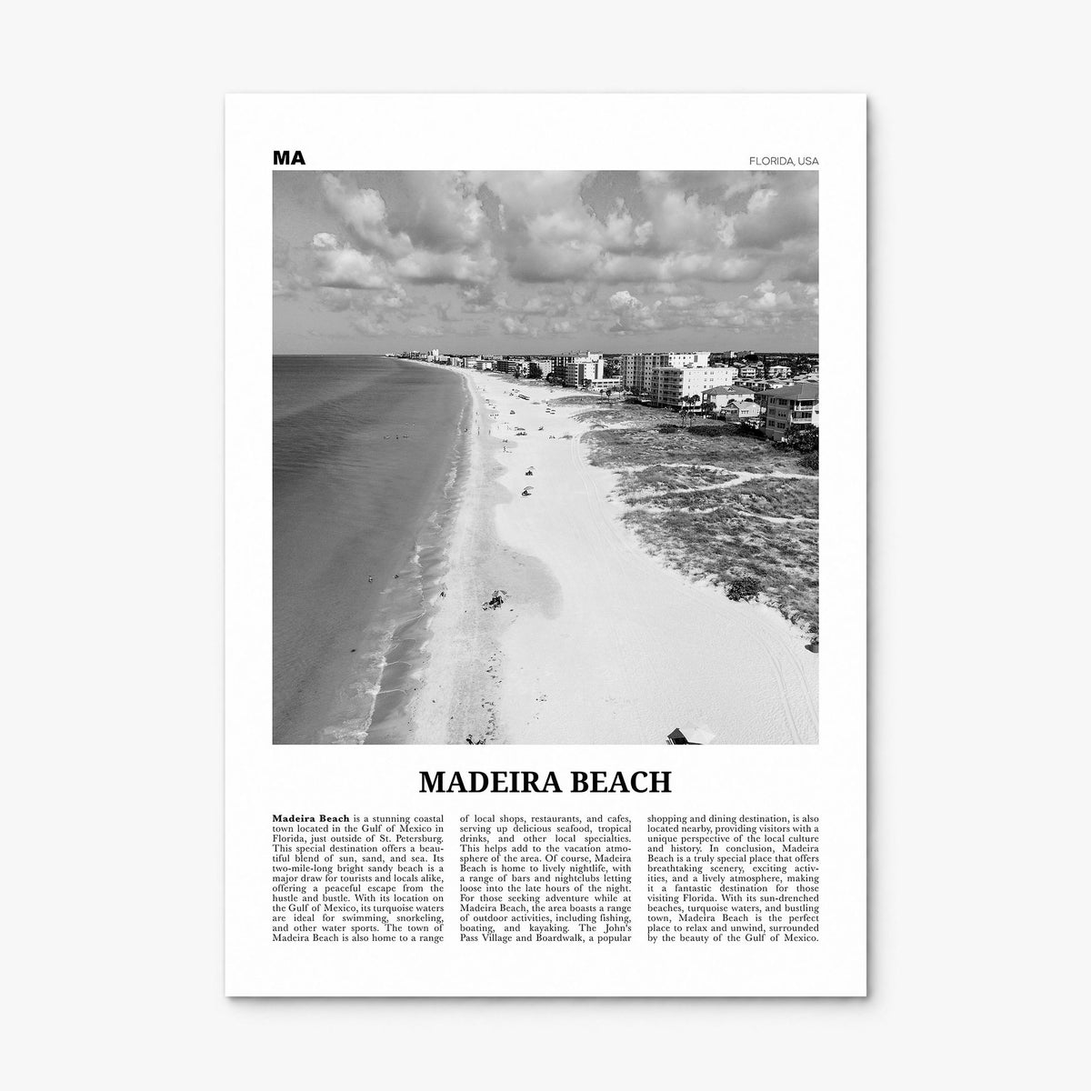 Madeira Beach Newspaper Poster, print only (unframed)