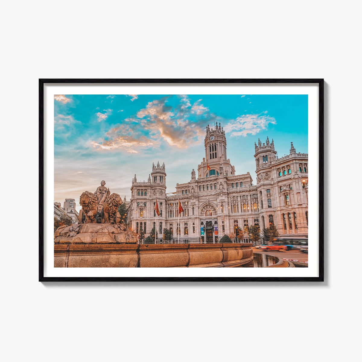 Madrid colorful photo poster of Spain – horizontal wall art, unframed print shown in interior mockup